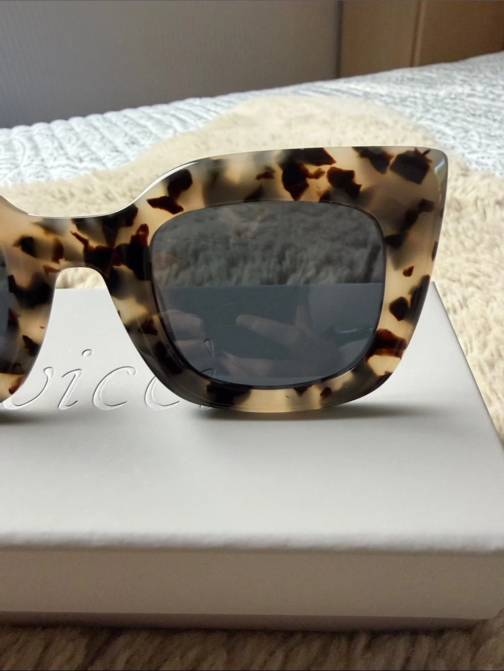 Neutral Tortoise Square Sunglasses - White & Brown Tortoiseshell